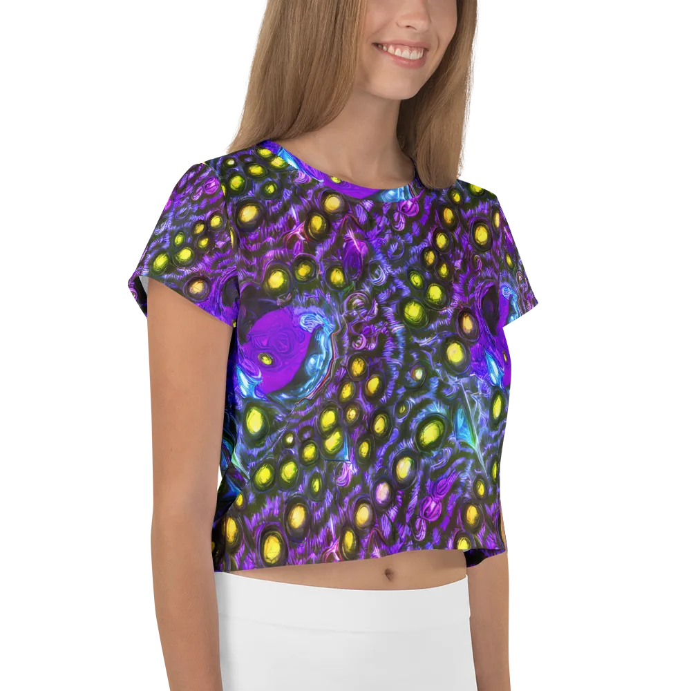 Neon Night Garden on Crop Tee — Right
