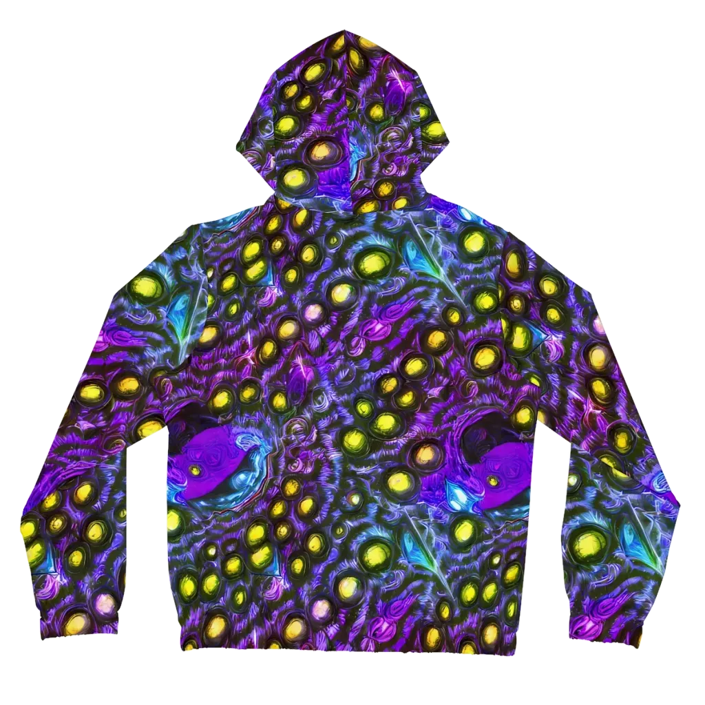 Neon Night Garden on Women's Full-Zip Hoodie — Back