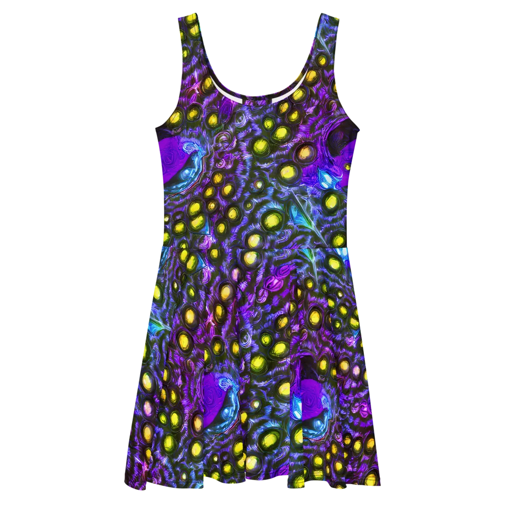 Neon Night Garden on Skater Dress — Front