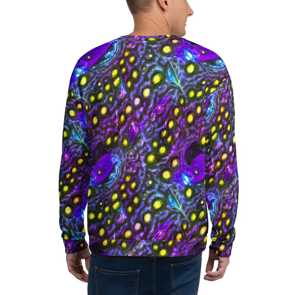 Neon Night Garden on Sweatshirt — Back