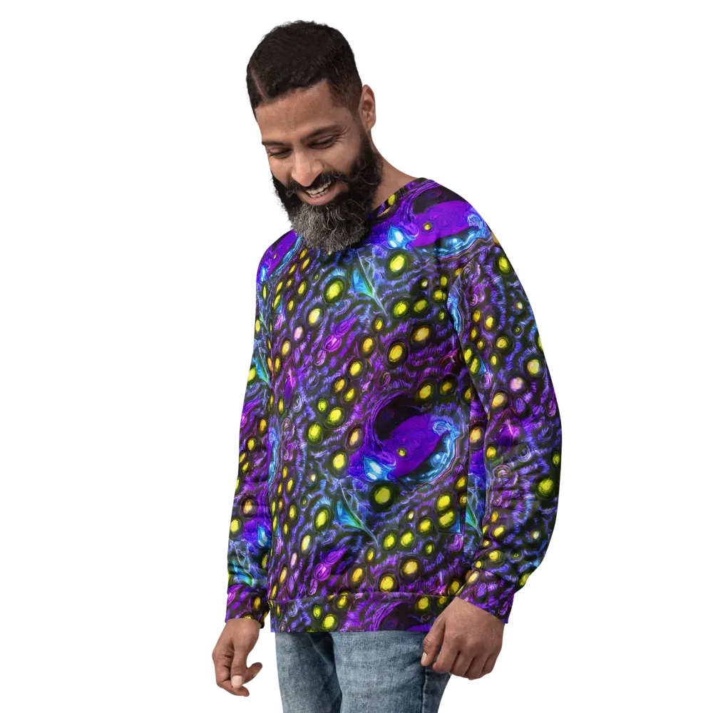 Neon Night Garden on Sweatshirt — Left Front