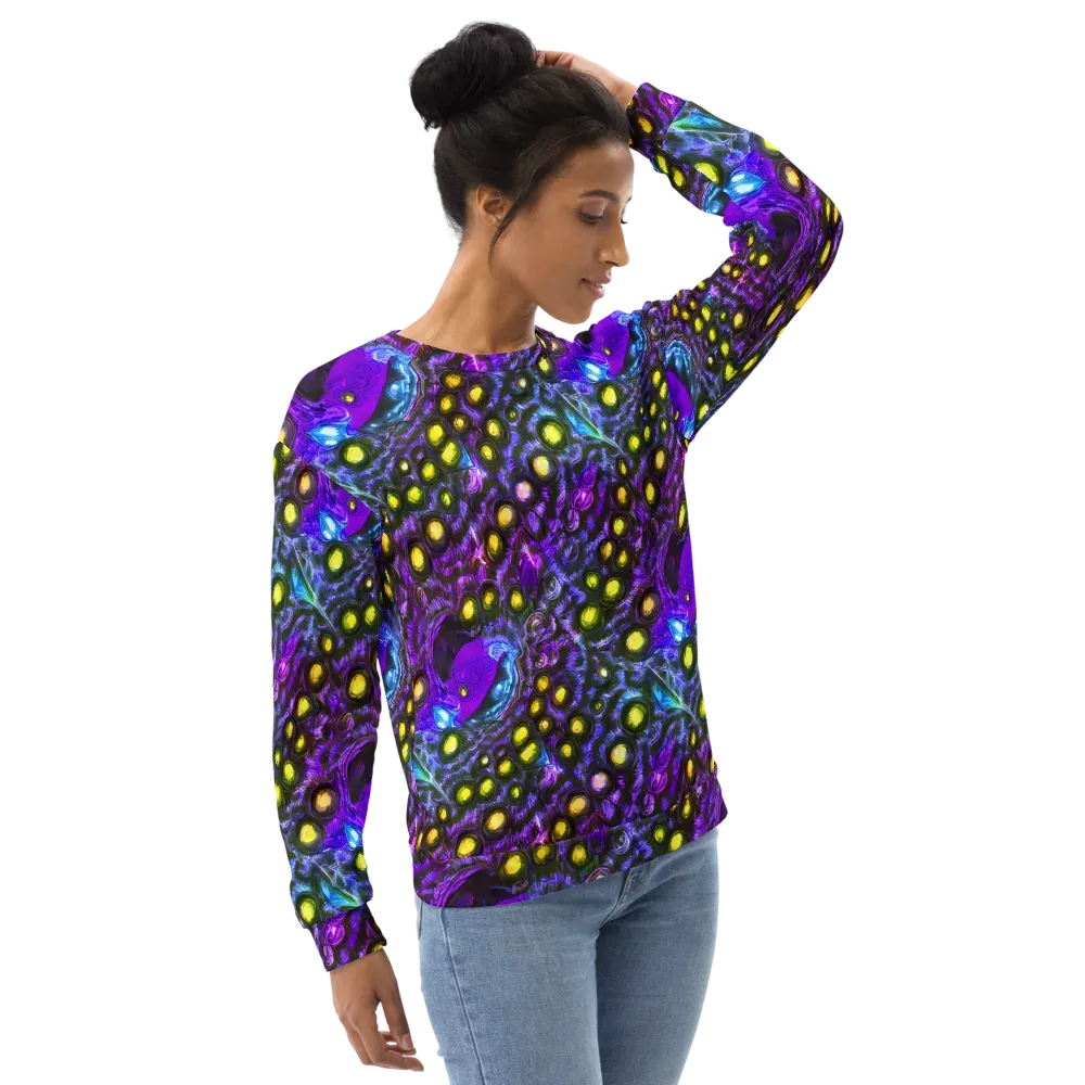 Neon Night Garden on Sweatshirt — Right Front