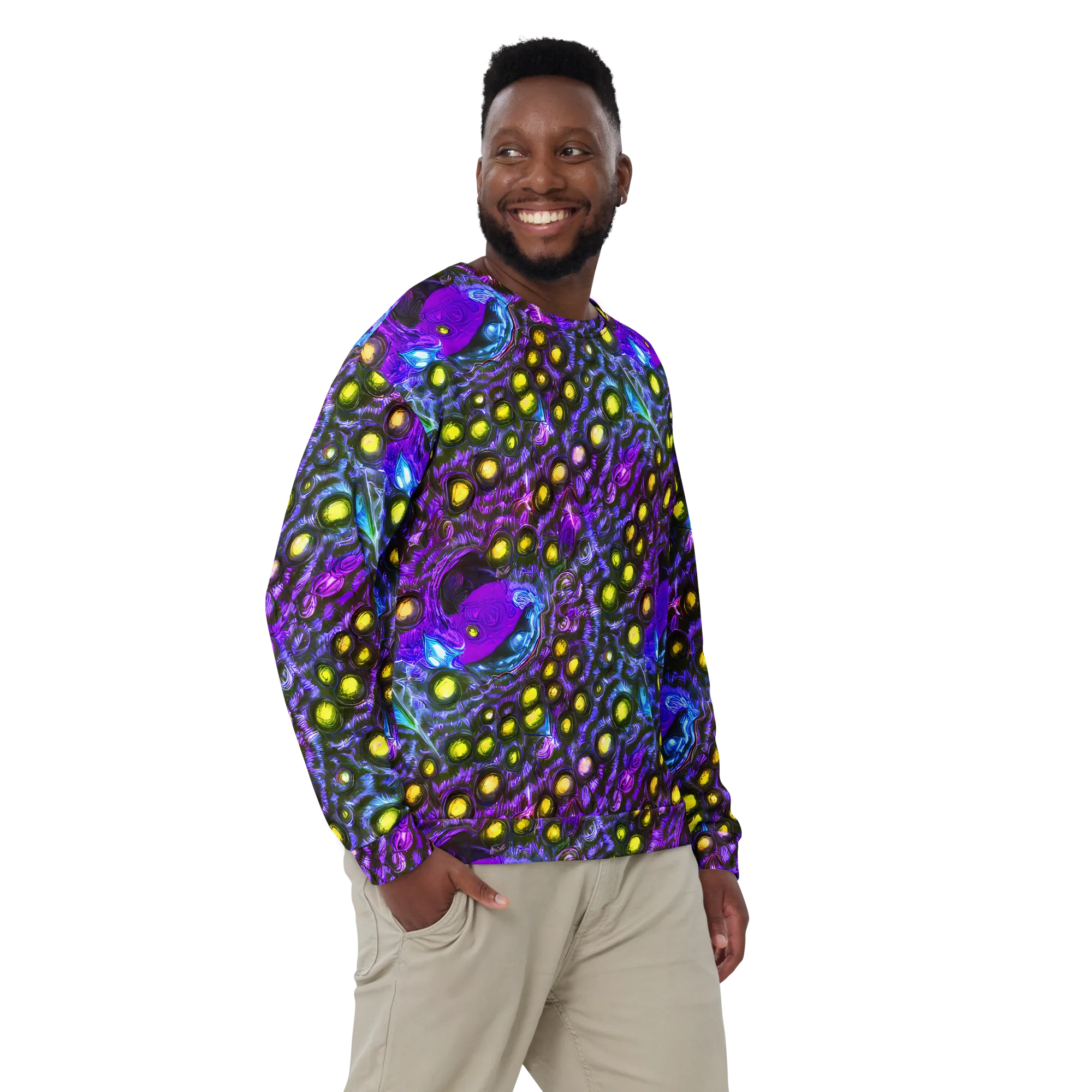 Neon Night Garden on Sweatshirt — Front
