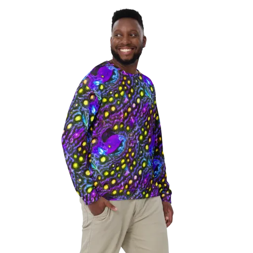 Neon Night Garden on a Sweatshirt