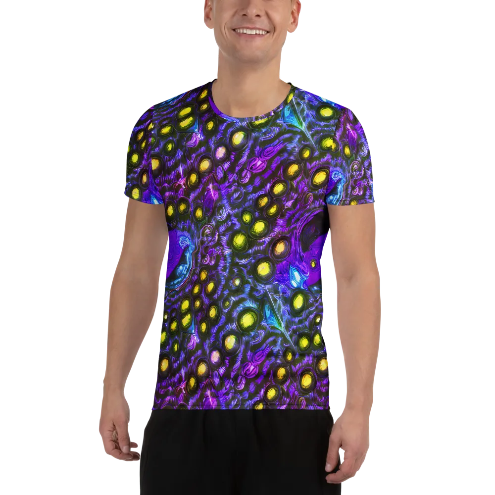 Neon Night Garden on Men's Athletic T-Shirt — Front