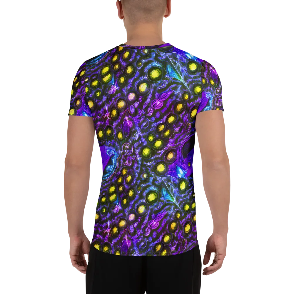 Neon Night Garden on Men's Athletic T-Shirt — Back