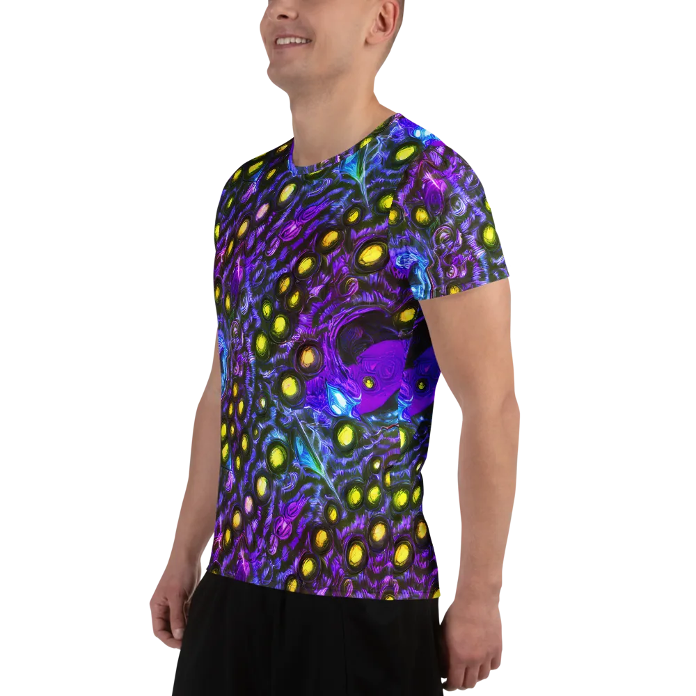 Neon Night Garden on Men's Athletic T-Shirt — Left