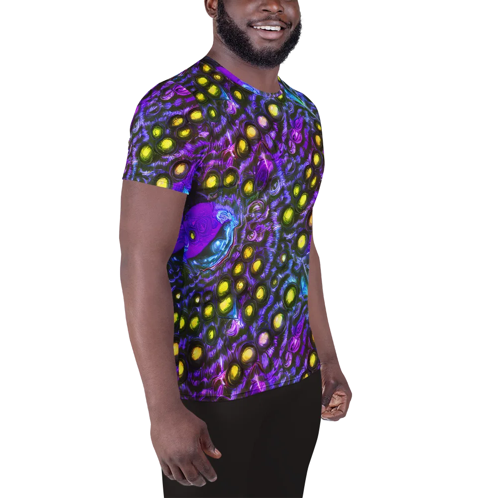 Neon Night Garden on Men's Athletic T-Shirt — Right