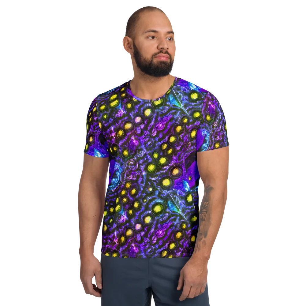 Neon Night Garden on Men's Athletic T-Shirt — Front