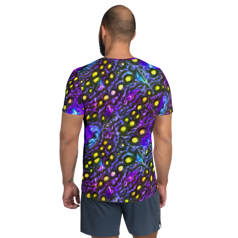 Neon Night Garden on Men's Athletic T-Shirt — Back