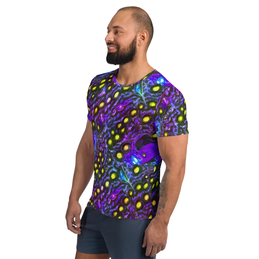 Neon Night Garden on Men's Athletic T-Shirt — Left