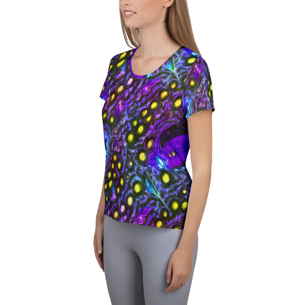 Neon Night Garden on Women's Athletic T-Shirt — Left