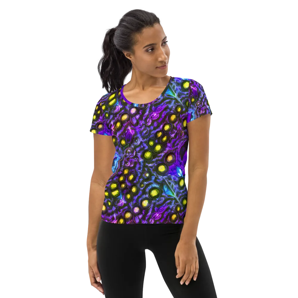 Neon Night Garden on Women's Athletic T-Shirt — Front