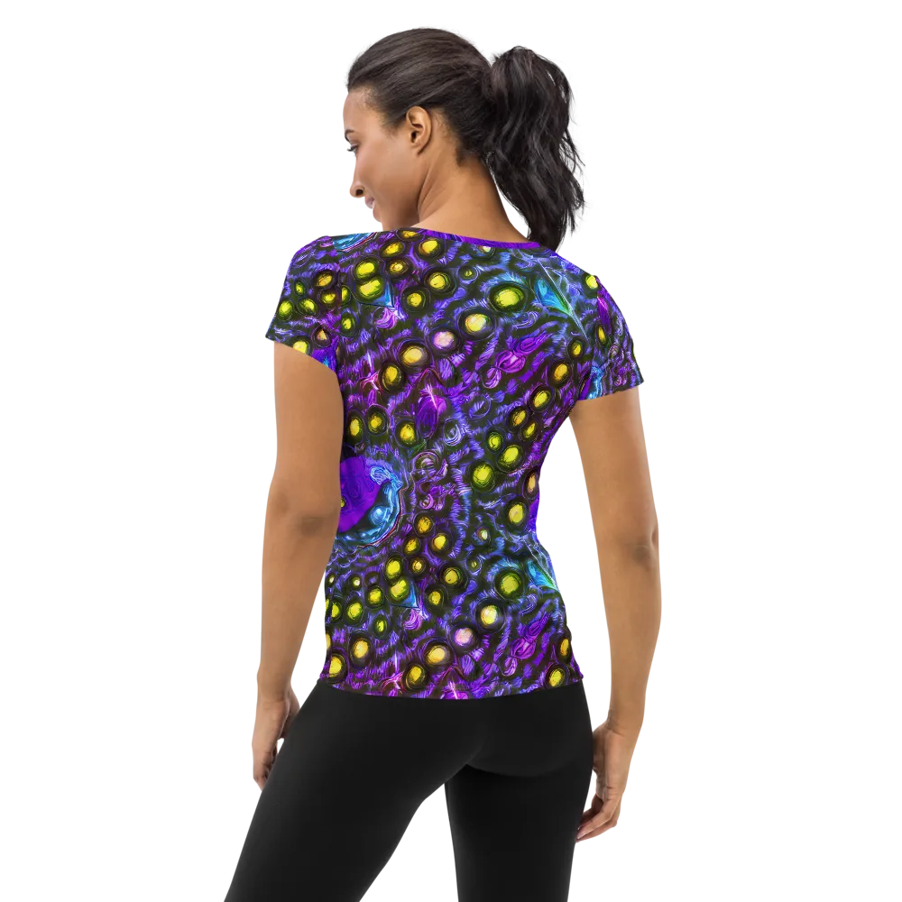 Neon Night Garden on Women's Athletic T-Shirt — Back