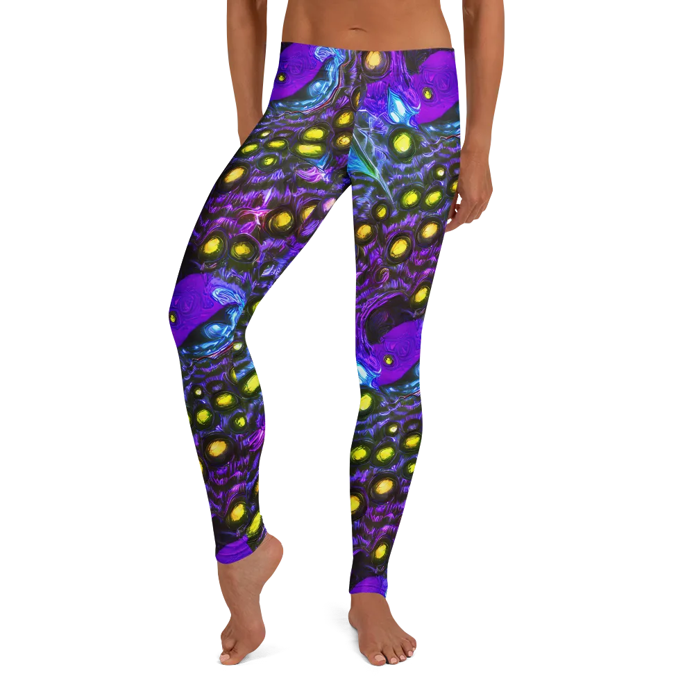Neon Night Garden on Leggings — Front