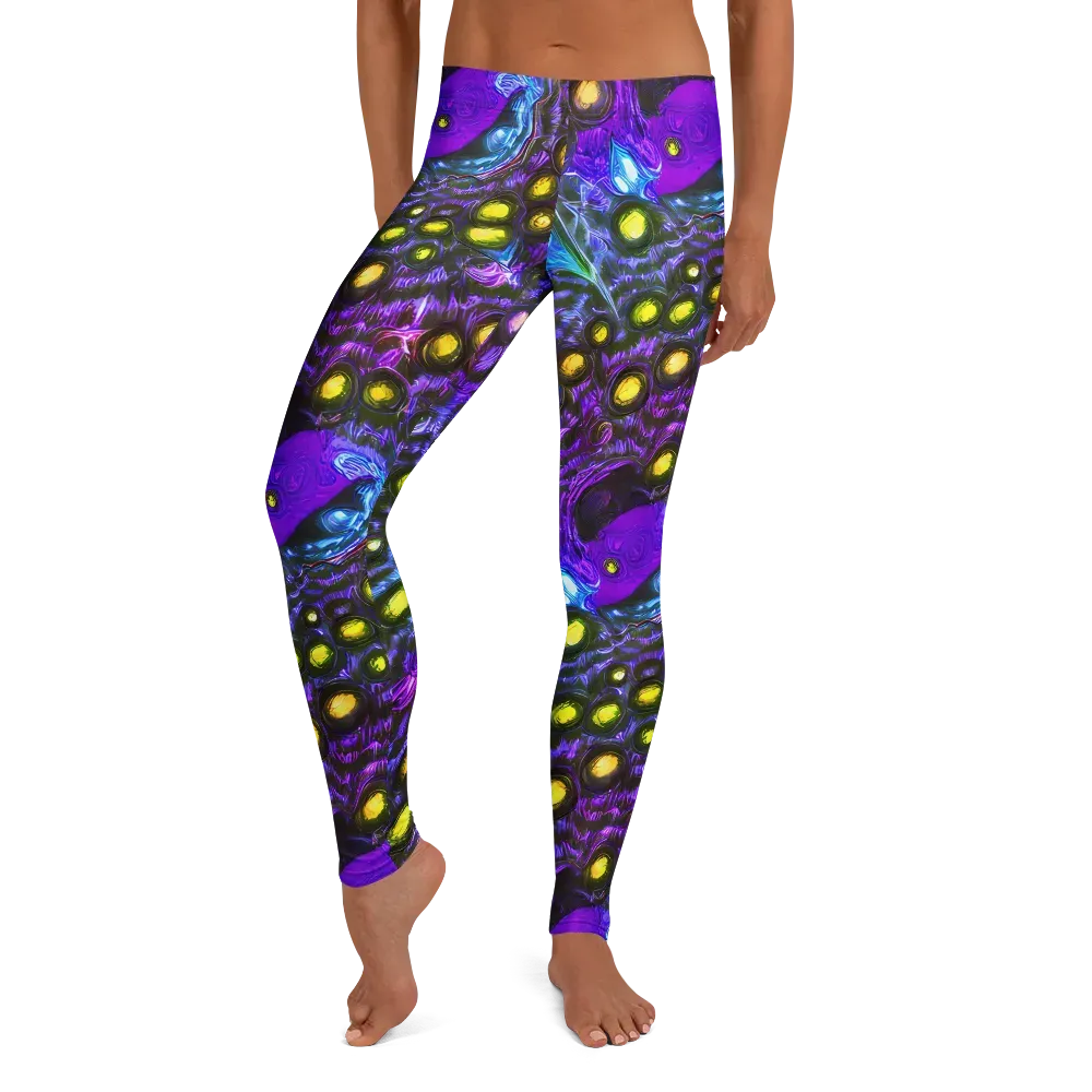 Neon Night Garden on Leggings — Front