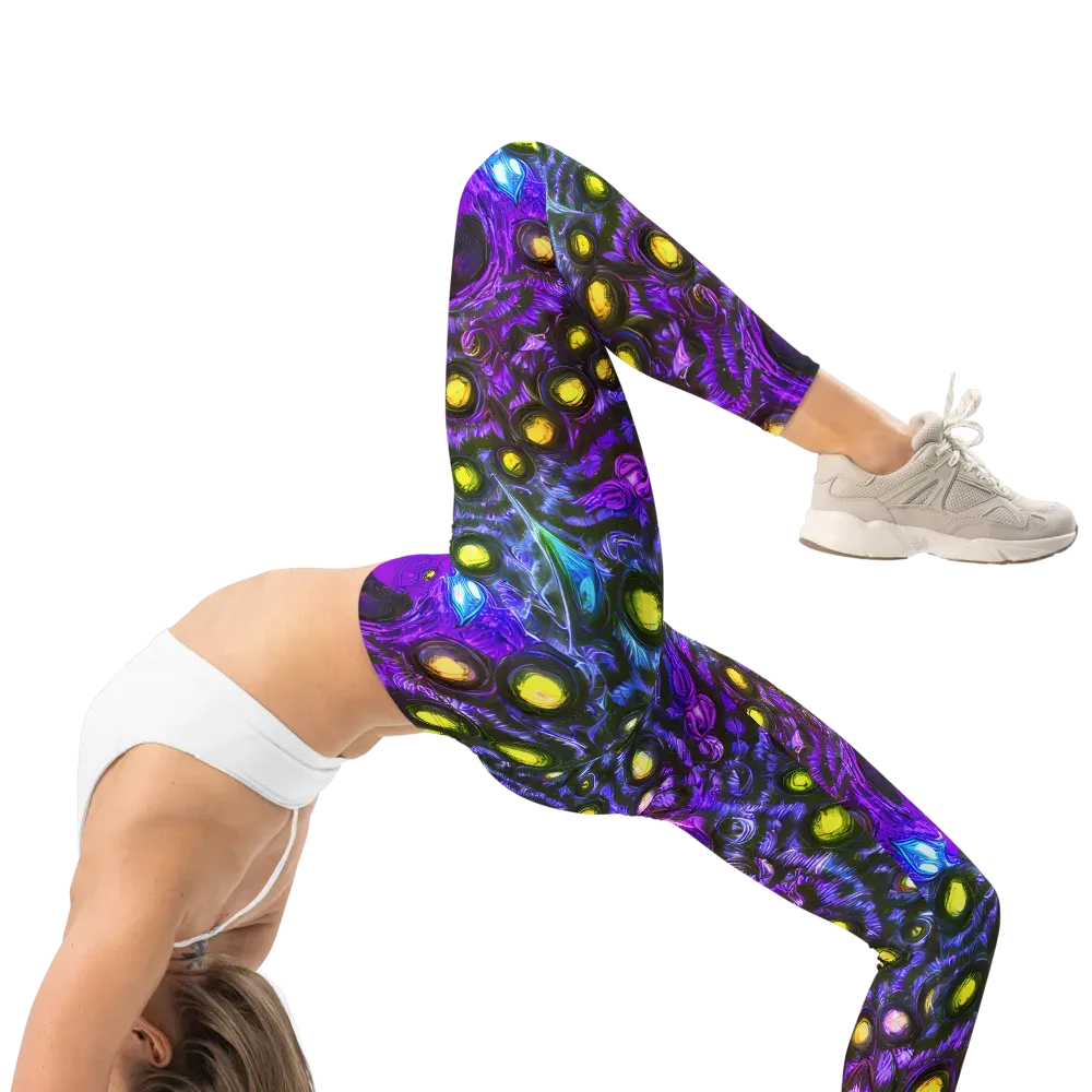 Neon Night Garden on Leggings — Right