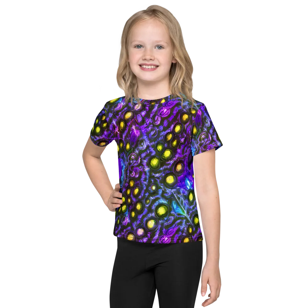 Neon Night Garden on Kids Crew Neck T-Shirt — Front