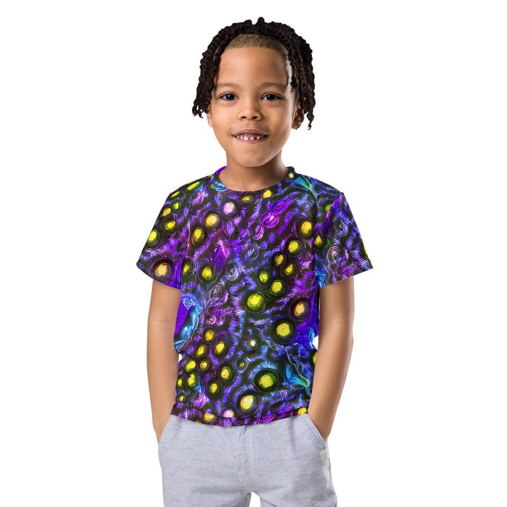 Neon Night Garden on Kids Crew Neck T-Shirt — Front
