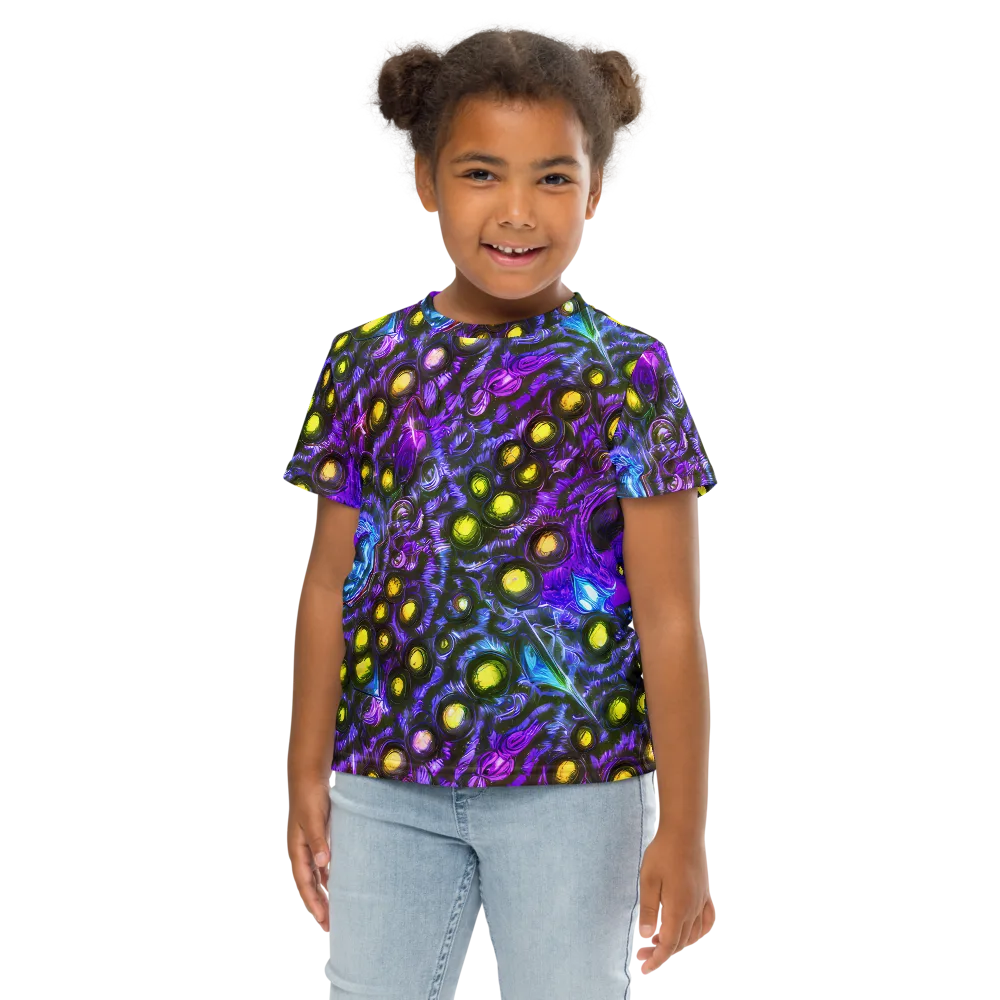 Neon Night Garden on Kids Crew Neck T-Shirt — Front