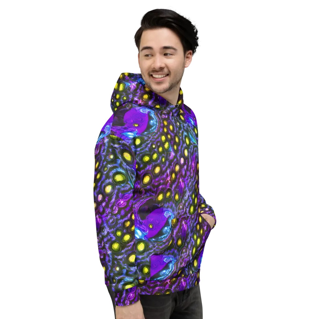 Neon Night Garden on Hoodie — Right