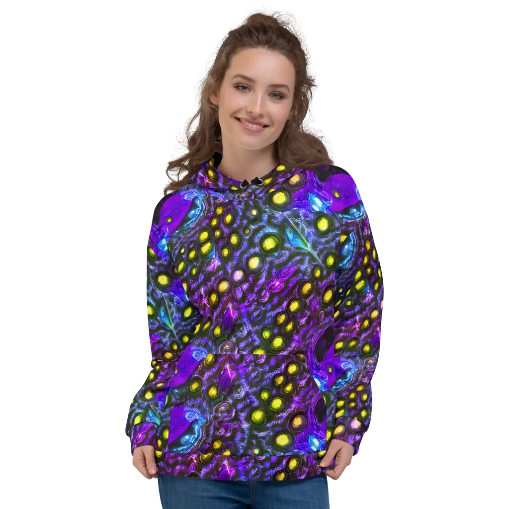 Neon Night Garden on Hoodie — Front