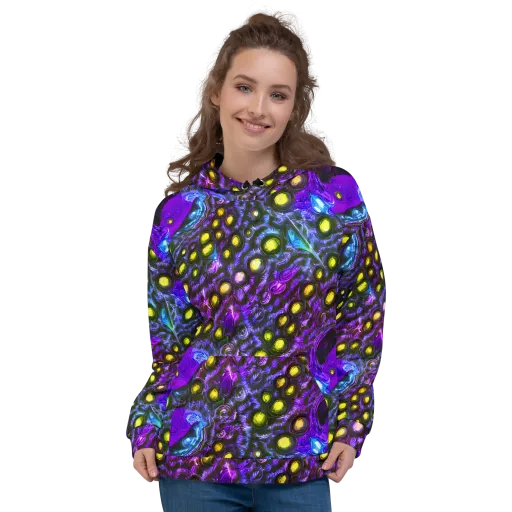 Neon Night Garden on a Hoodie