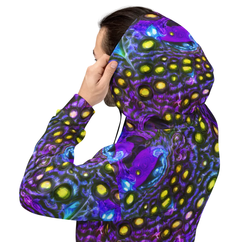 Neon Night Garden on Hoodie — Back