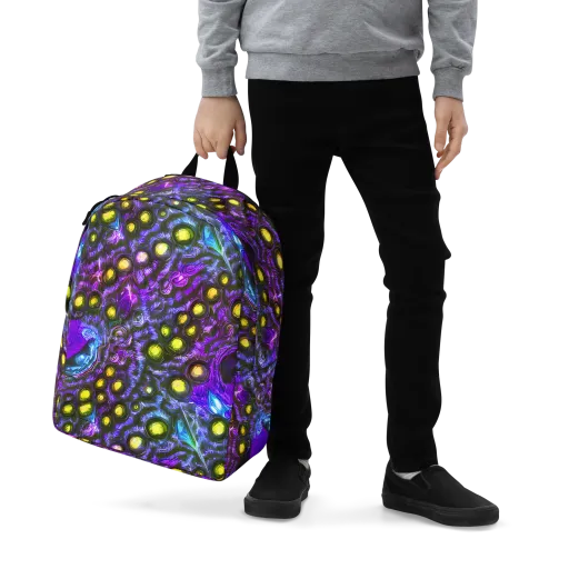 Neon Night Garden on a Minimalist Backpack