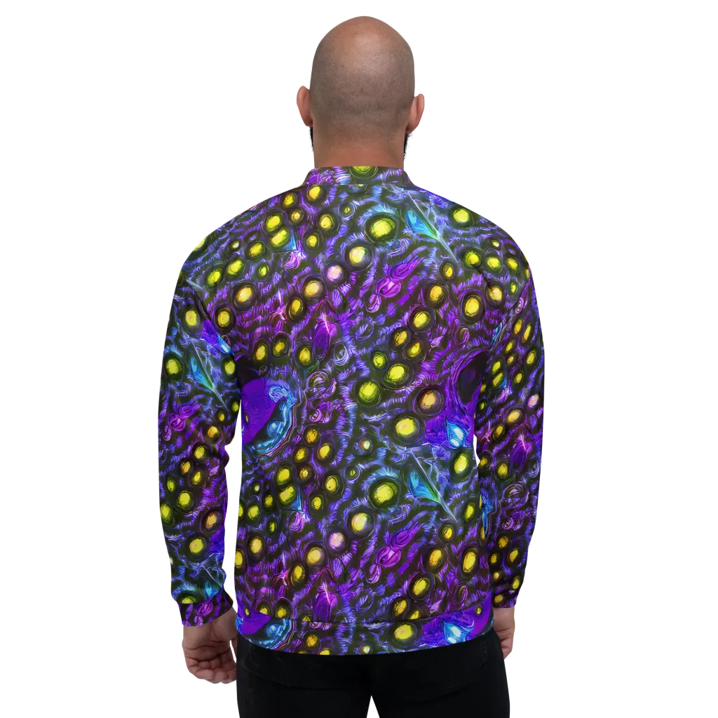 Neon Night Garden on Bomber Jacket — Back