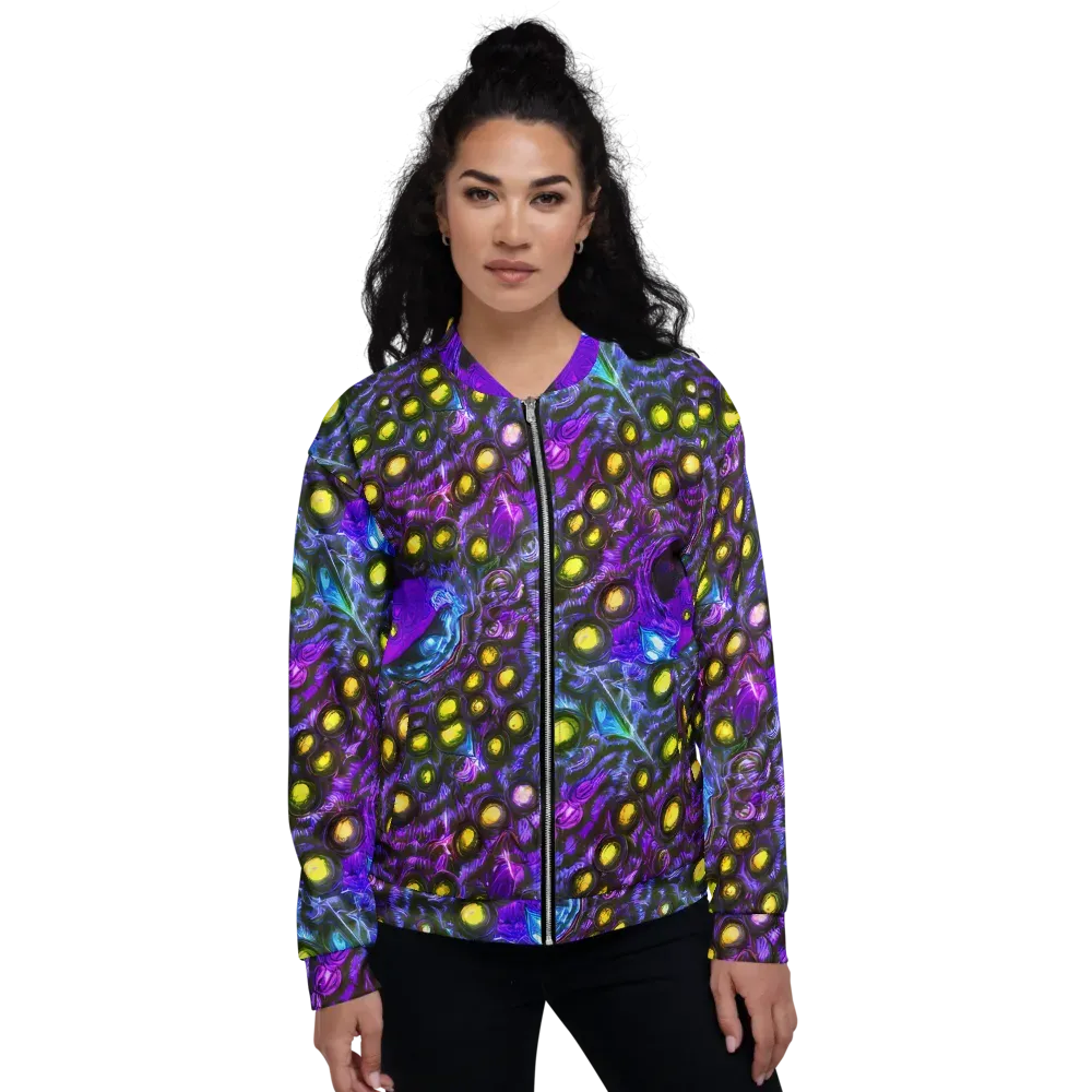 Neon Night Garden on Bomber Jacket — Front