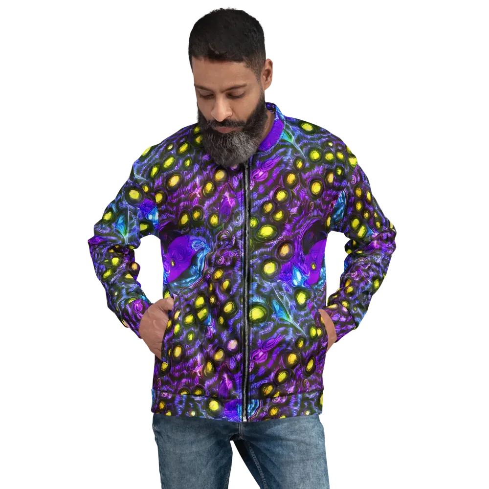 Neon Night Garden on Bomber Jacket — Front