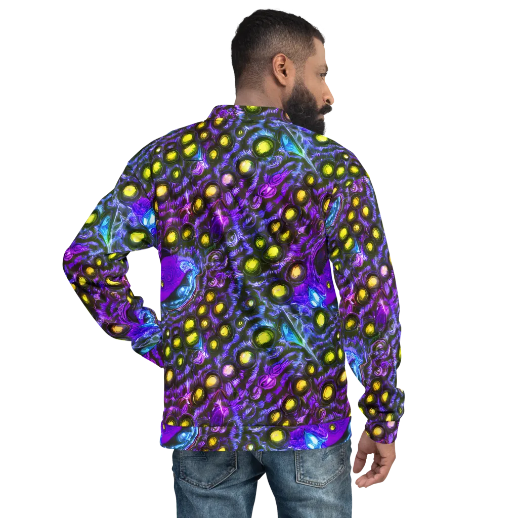 Neon Night Garden on Bomber Jacket — Back