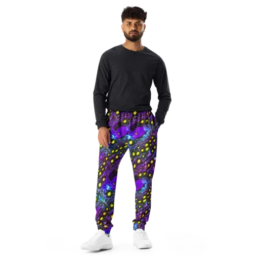 Neon Night Garden on a Men's Joggers