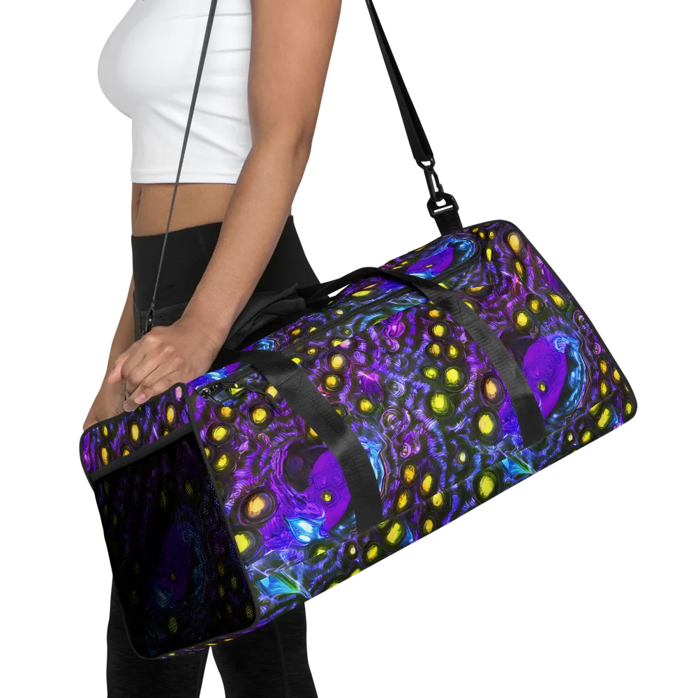 Neon Night Garden on Duffle Bag — Front