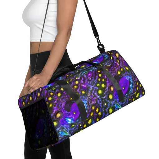 Neon Night Garden on a Duffle Bag