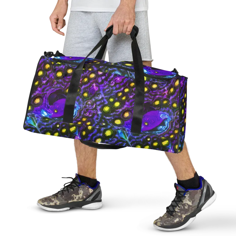 Neon Night Garden on Duffle Bag — Front
