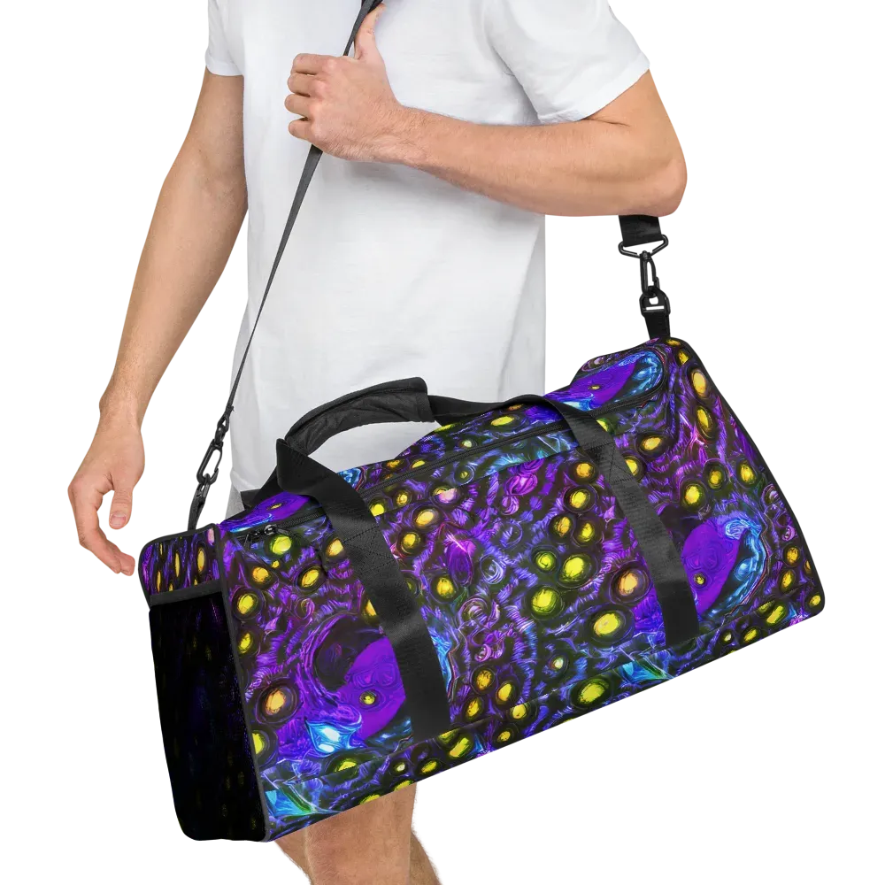 Neon Night Garden on Duffle Bag — Right Front