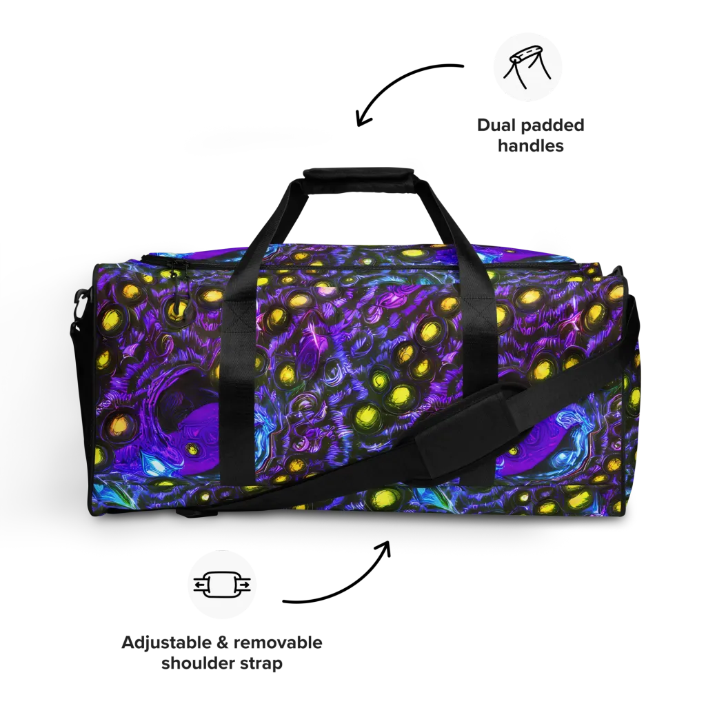 Neon Night Garden on Duffle Bag — Front
