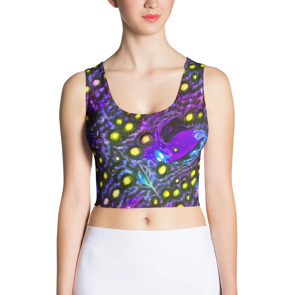 Neon Night Garden on Crop Top — Front