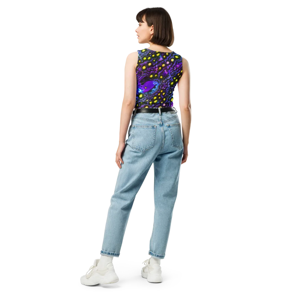 Neon Night Garden on Crop Top — Back