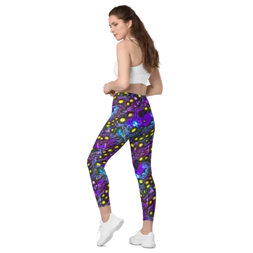 Neon Night Garden on a Leggings with Pockets