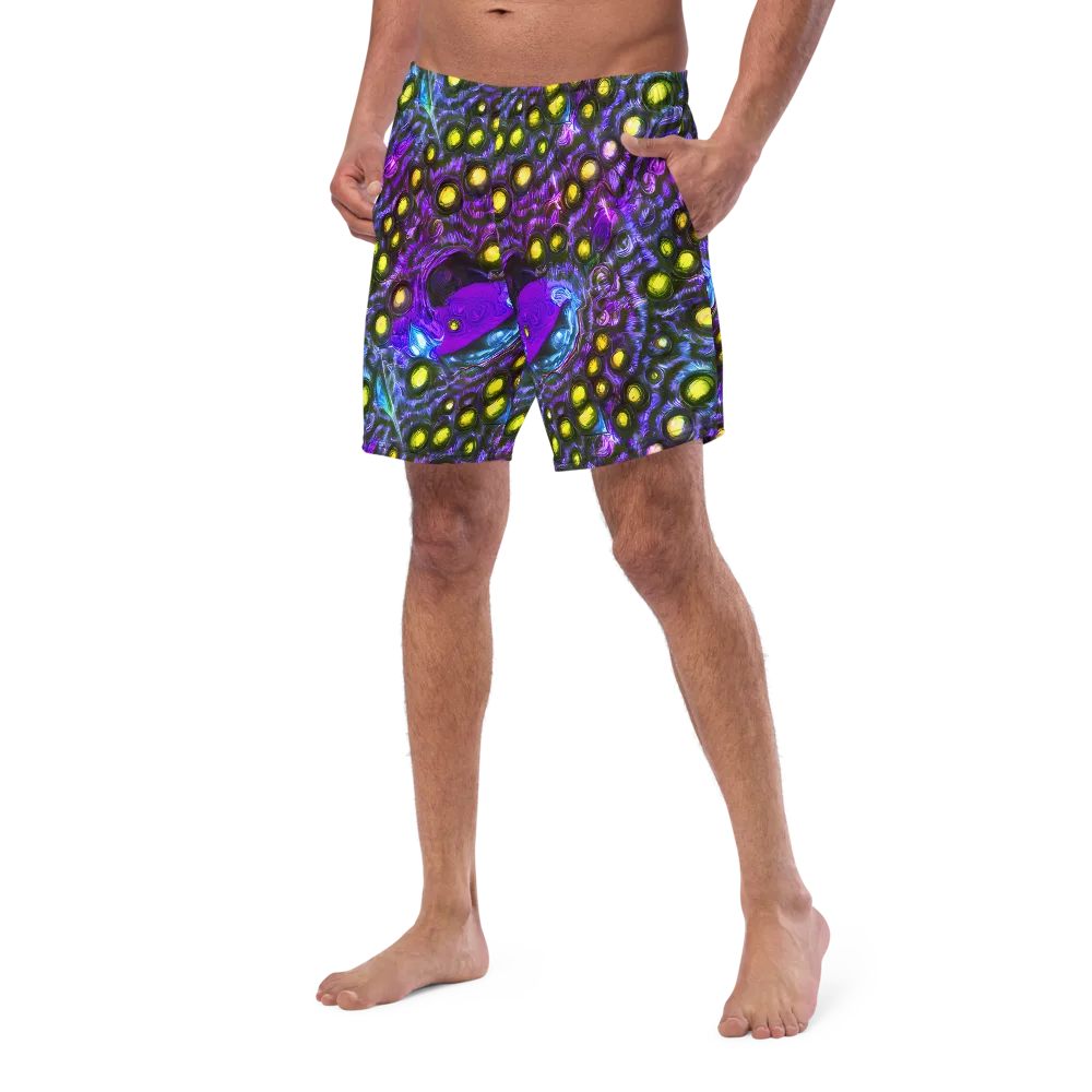 Neon Night Garden on Swim Trunks — Left Front