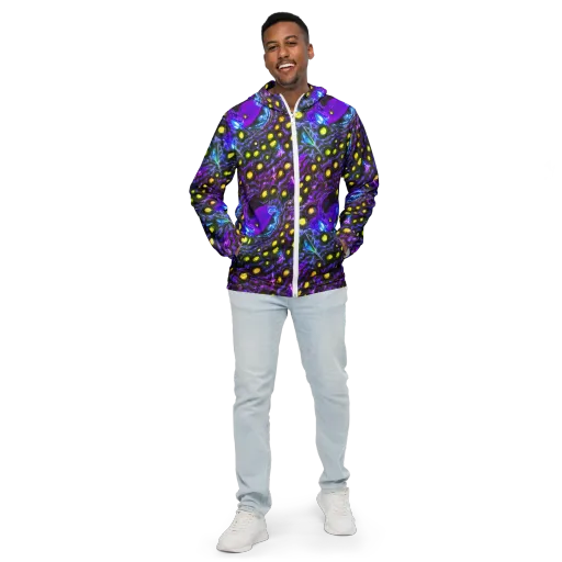Neon Night Garden on a Men's Windbreaker