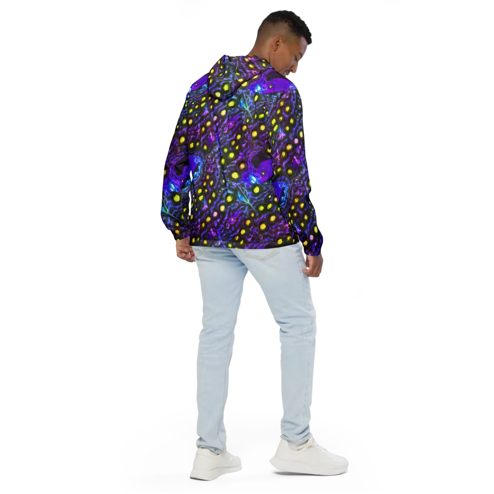 Neon Night Garden on Men's Windbreaker — Back