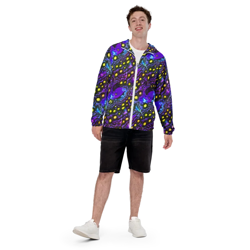 Neon Night Garden on Men's Windbreaker — Front