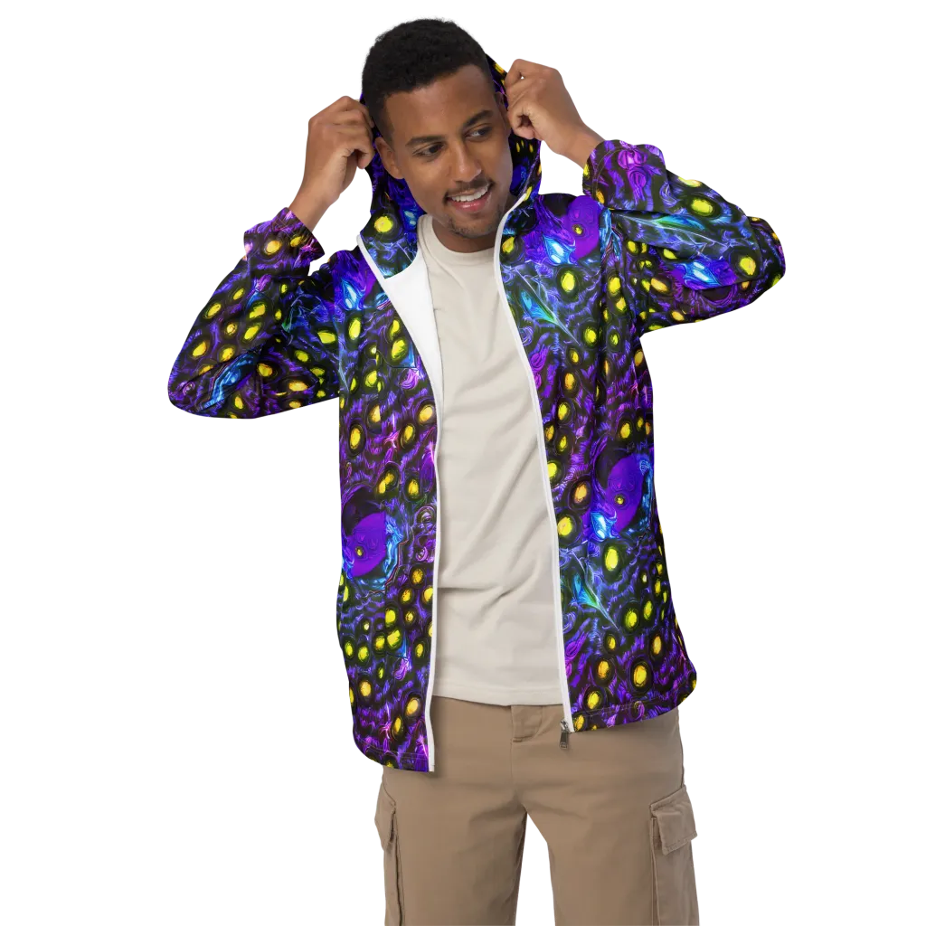 Neon Night Garden on Men's Windbreaker — Front