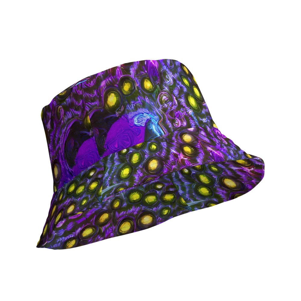 Neon Night Garden on Reversible Bucket Hat — Product details Outside