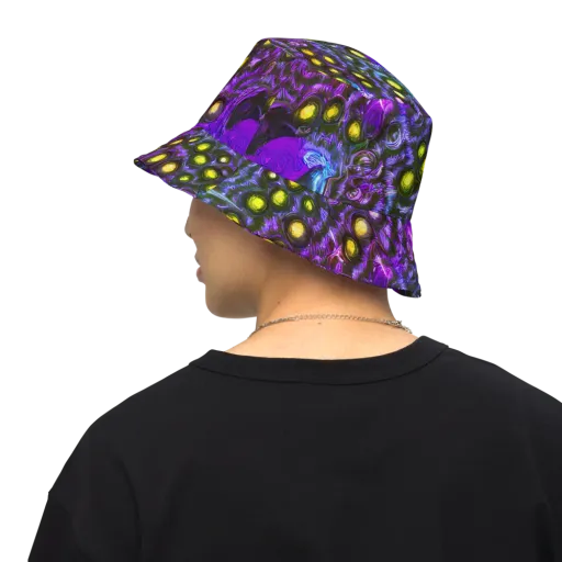Neon Night Garden on a Reversible Bucket Hat