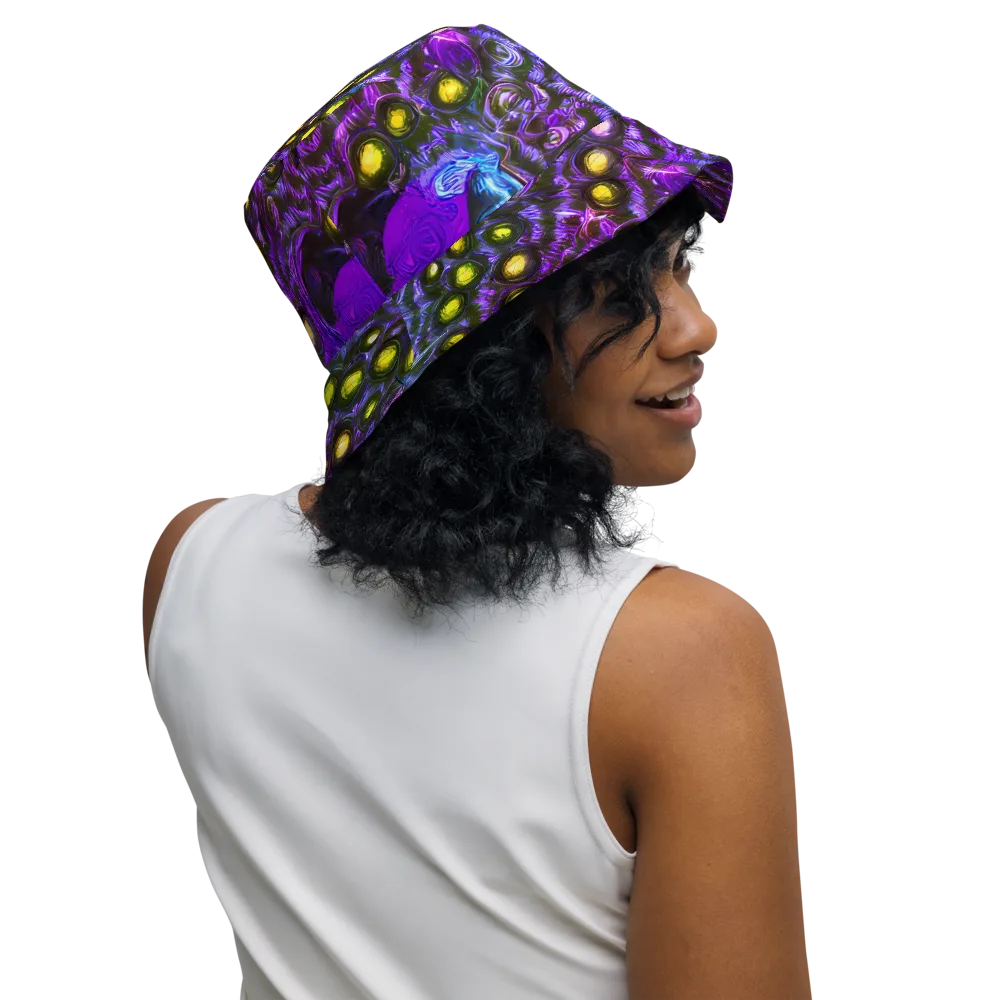 Neon Night Garden on Reversible Bucket Hat — Right Outside